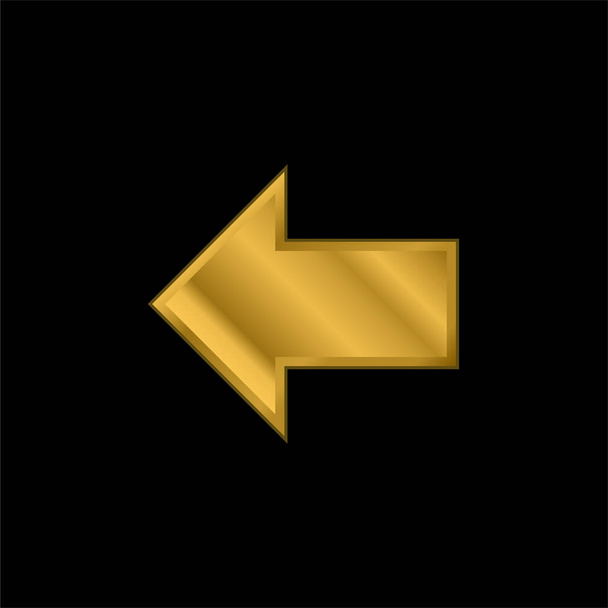 Voltar banhado a ouro ícone metálico ou vetor logotipo - Vetor, Imagem