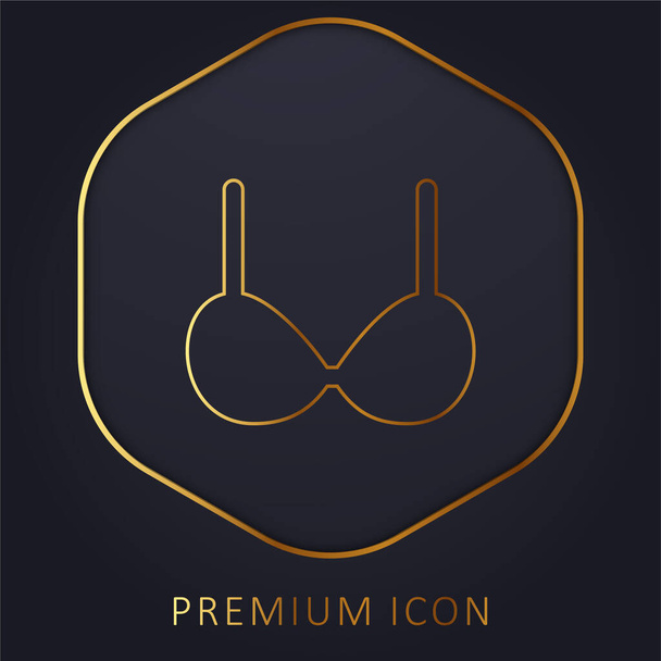 Brassiere línea de oro logotipo premium o icono - Vector, Imagen