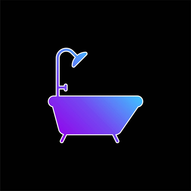 浴槽青グラデーションベクトルアイコン - ベクター画像