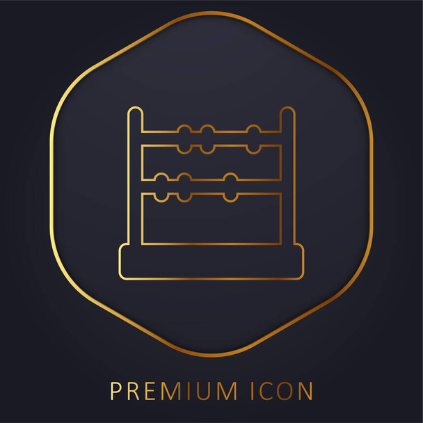 Abacus złotej linii logo premium lub ikona - Wektor, obraz