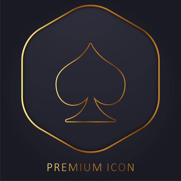 Pik-As goldene Linie Premium-Logo oder Symbol - Vektor, Bild