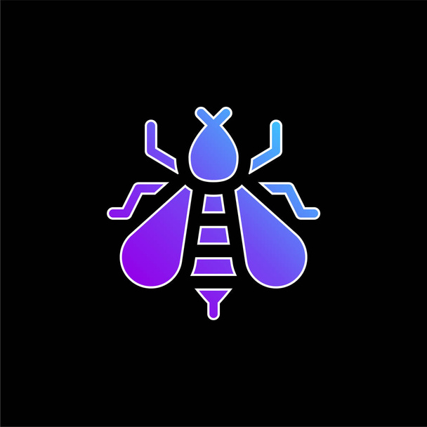 Bee blue gradient vector icon - Vector, Image