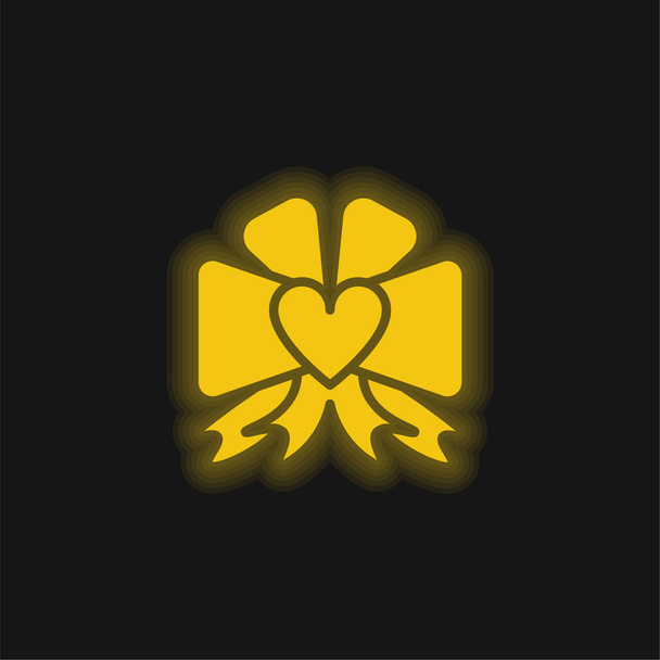 Łuk żółty świecący neon ikona - Wektor, obraz