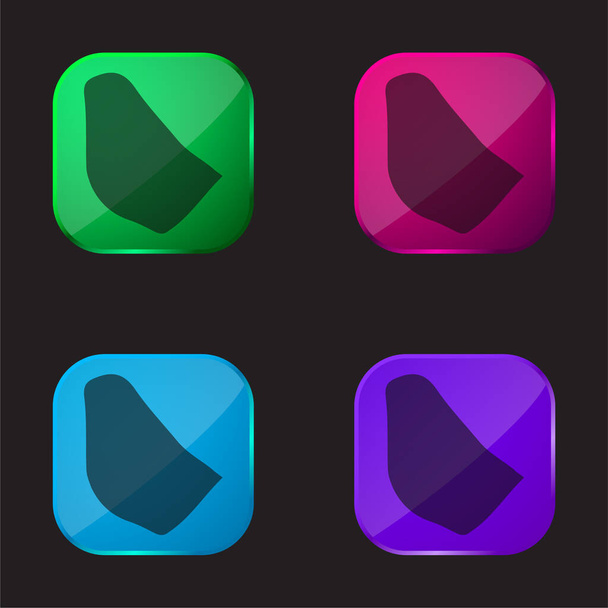 Μπαρμπάντος τέσσερα εικονίδιο γυαλί χρώμα κουμπί - Διάνυσμα, εικόνα