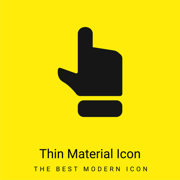 Dedo de mano negro que apunta hacia arriba icono de material amarillo brillante mínimo - Vector, Imagen