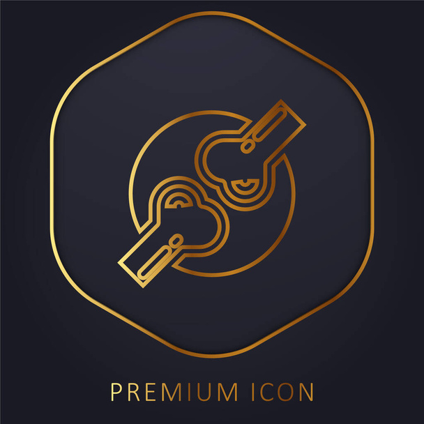 Csontok arany vonal prémium logó vagy ikon - Vektor, kép