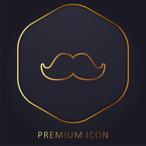 Big Moustache golden line premium logo or icon - Vector, Image