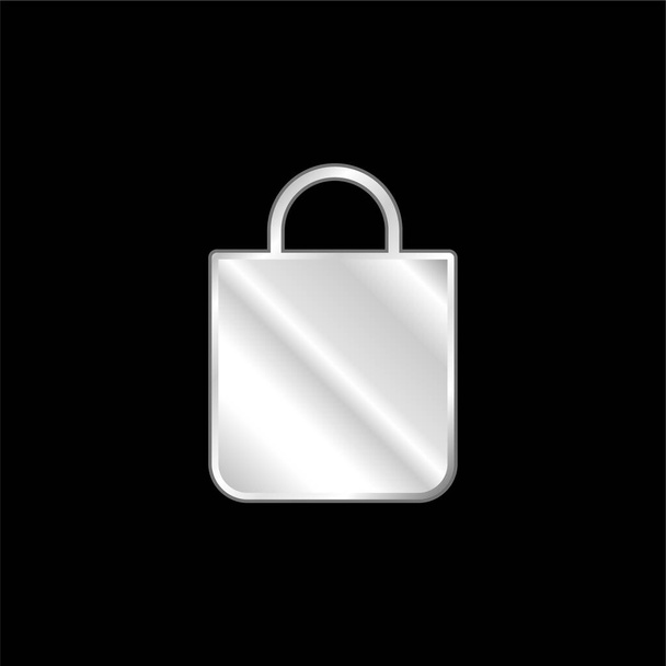 Bag silver plated metallic icon - Vector, Image