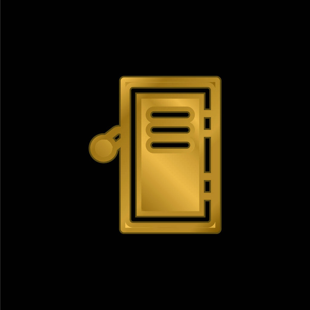 Пластиковый шкаф с золотым иконкой или вектором логотипа - Вектор,изображение