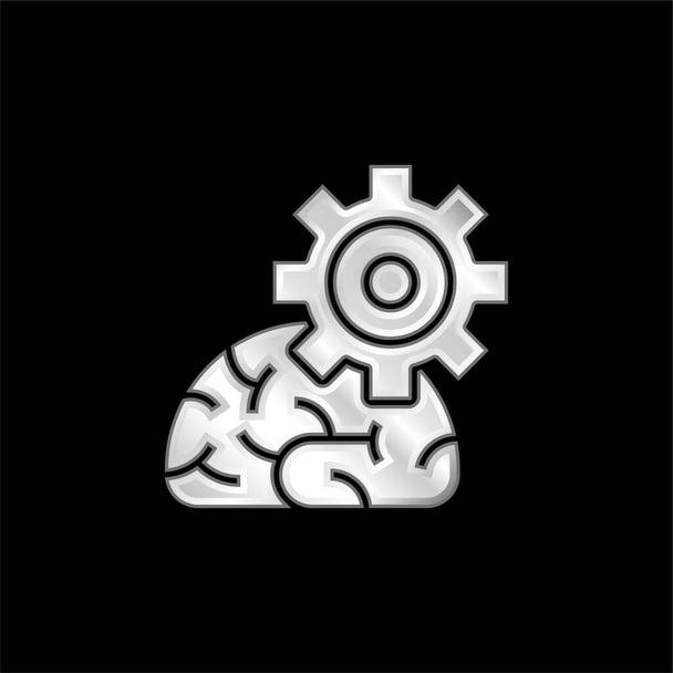 Алгоритм серебристой металлической иконы - Вектор,изображение