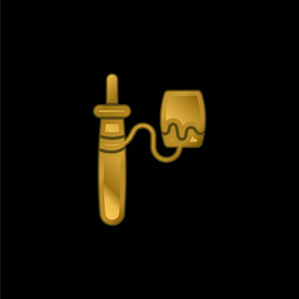 Balero chapado en oro icono metálico o logo vector - Vector, Imagen