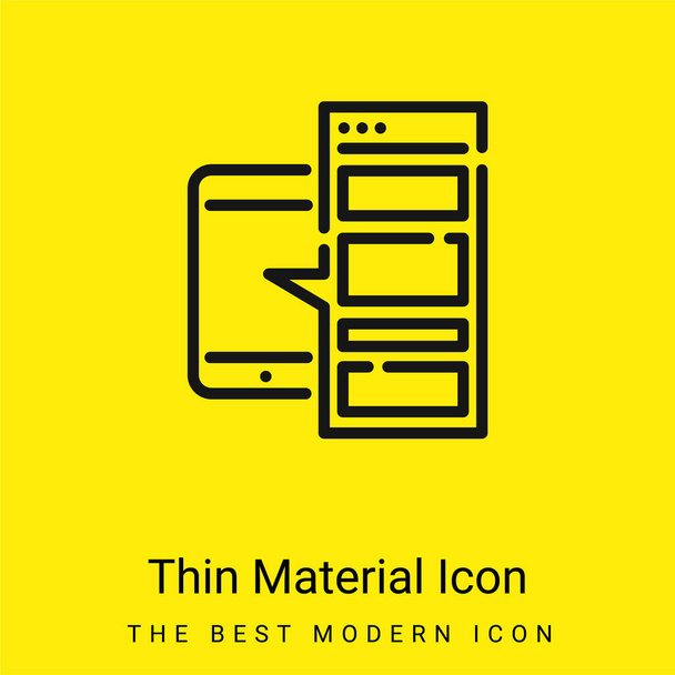 Aplikacja minimalna jasnożółta ikona materiału - Wektor, obraz