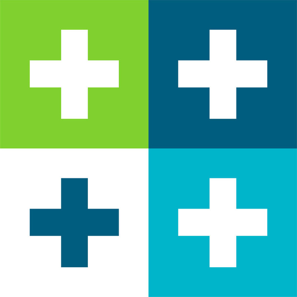 Symbol sčítání Plocha čtyři barvy minimální ikona nastavena - Vektor, obrázek