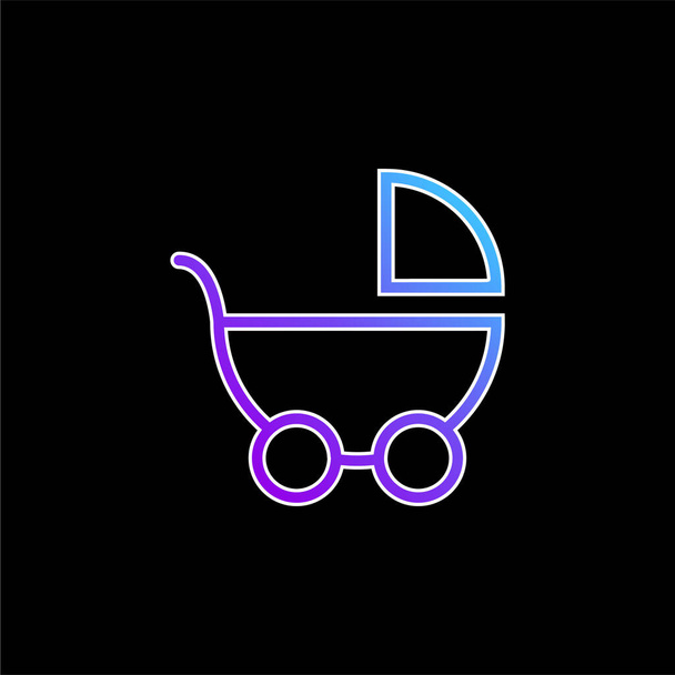 Bebé Transporte Vista lateral azul degradado icono del vector - Vector, imagen