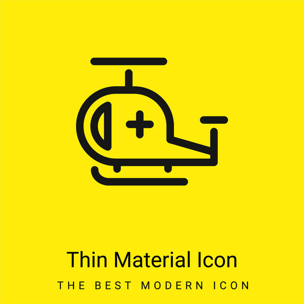 Скорая минимальная ярко-желтая иконка - Вектор,изображение