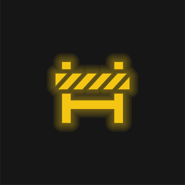 Barrera amarillo brillante icono de neón - Vector, Imagen