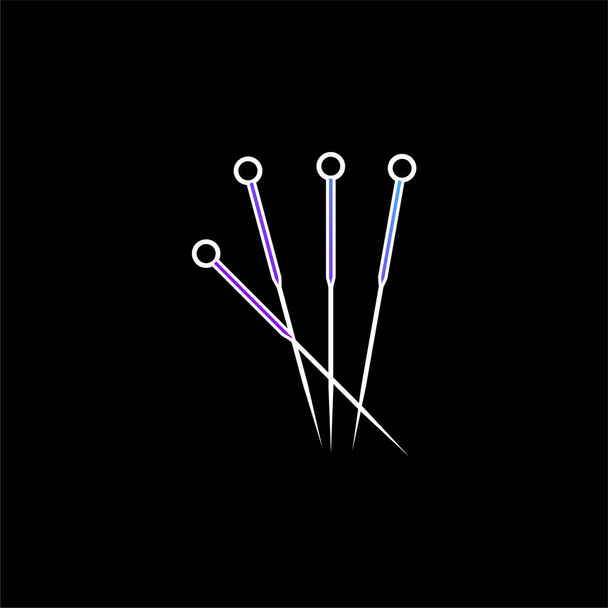 Acupuncture Needles blue gradient vector icon - Vector, Image