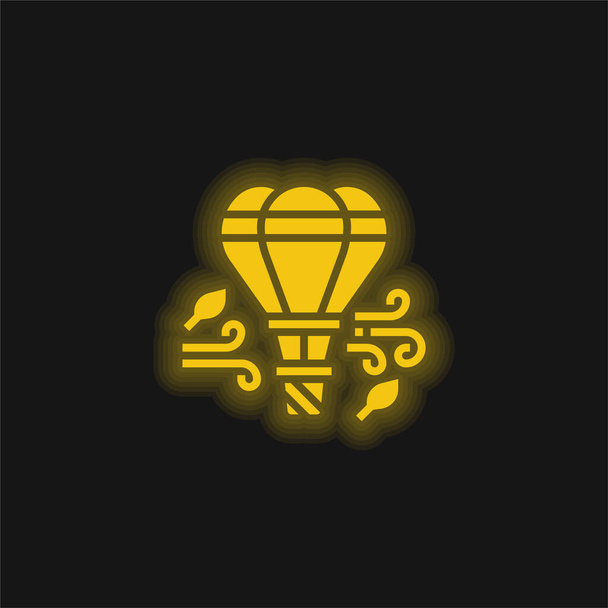 Ikona žlutého zářícího neonu vzduchového balónu - Vektor, obrázek