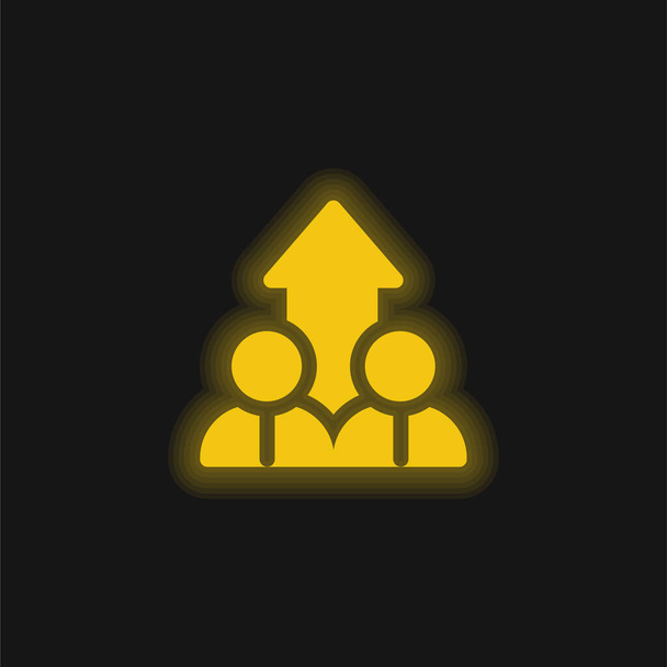 Ascent yellow glowing neon icon - Vector, Image