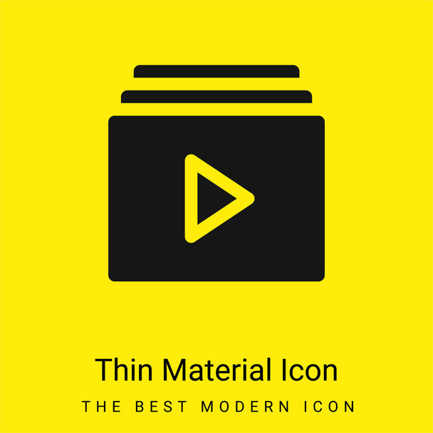 Álbum mínimo icono de material amarillo brillante - Vector, imagen