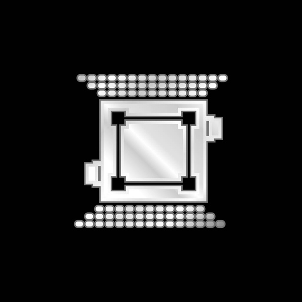 Anillo de boxeo plateado icono metálico - Vector, Imagen