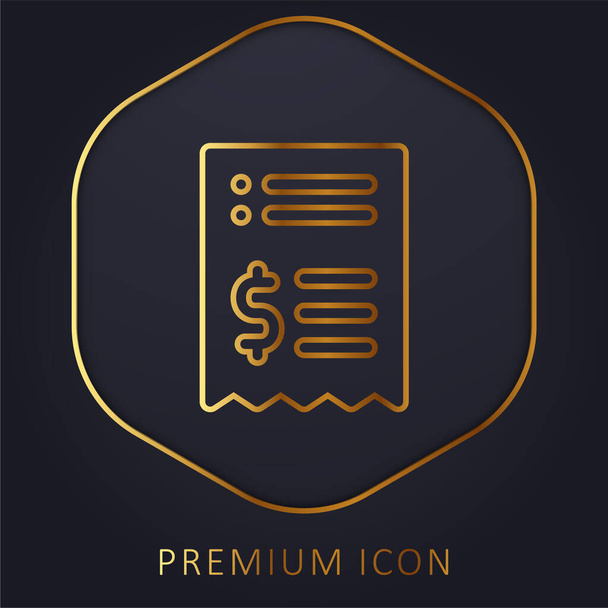 Bill gouden lijn premium logo of pictogram - Vector, afbeelding