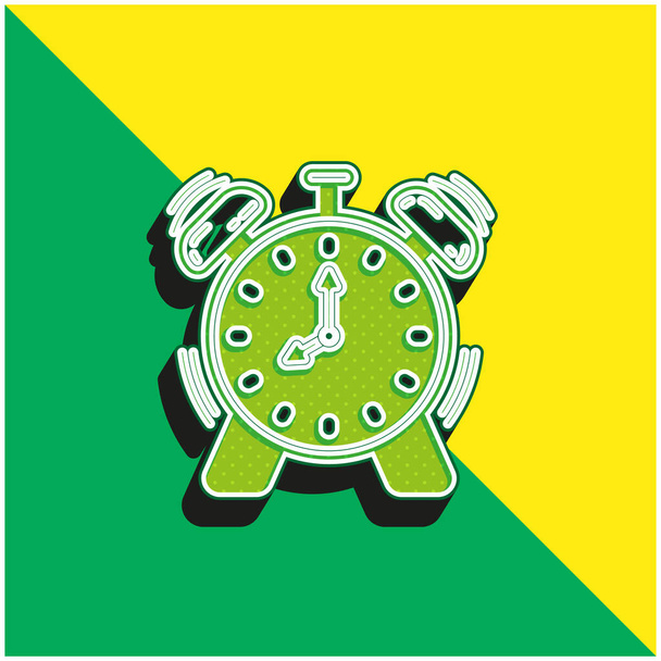 Тревога Зеленый и желтый современный 3d логотип значка вектора - Вектор,изображение