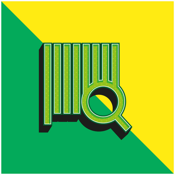 Pásy Kód Hledat Zelená a žlutá moderní 3D vektorové logo ikony - Vektor, obrázek