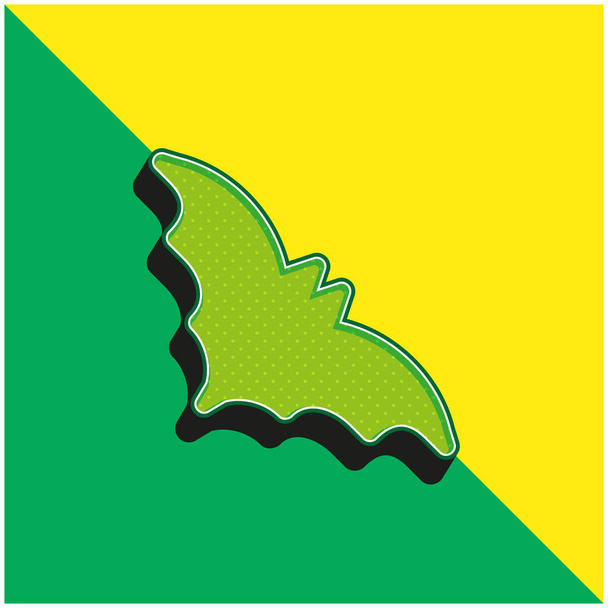 Bat Πράσινο και κίτρινο σύγχρονο 3d διάνυσμα εικονίδιο λογότυπο - Διάνυσμα, εικόνα