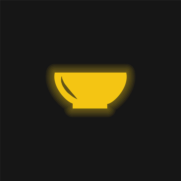 Schale gelb leuchtende Neon-Symbol - Vektor, Bild