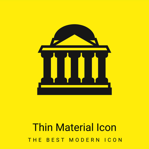 Banque minimale icône matériau jaune vif - Vecteur, image