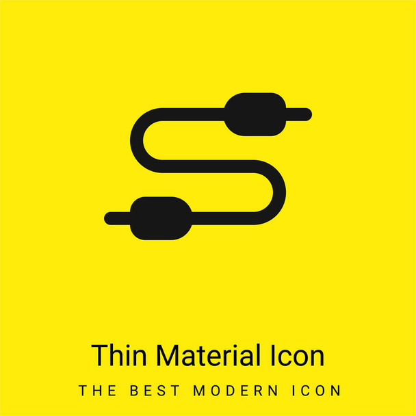 Audio Jack minimal bright yellow material icon - Vector, Image