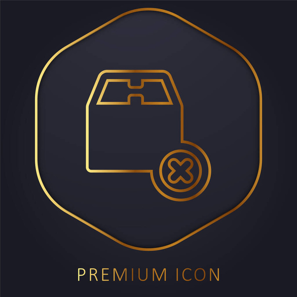 Caja de la línea de oro logotipo premium o icono - Vector, Imagen