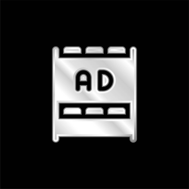 Ads postříbřená kovová ikona - Vektor, obrázek