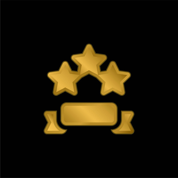 Baner złocony metaliczna ikona lub wektor logo - Wektor, obraz