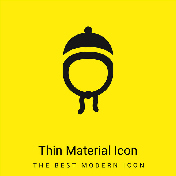 Baby Hat minimal bright yellow material icon - Vector, Image