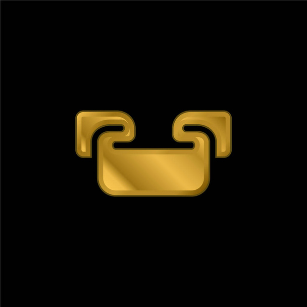 Банер золотий металевий значок або вектор логотипу
 - Вектор, зображення