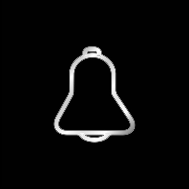 電話インターフェイスの銀メッキ金属アイコンの鐘 - ベクター画像
