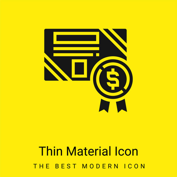 Kötvény minimális fényes sárga anyag ikon - Vektor, kép
