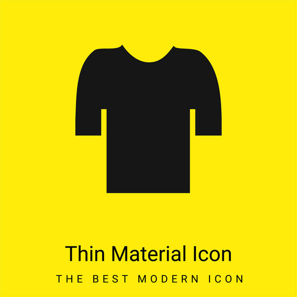 Black T Shirt minimal bright yellow material icon - Vector, Image