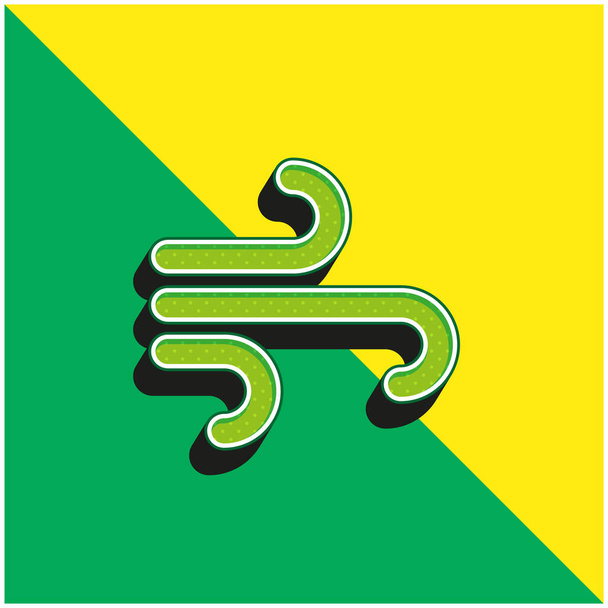 Air Element Πράσινο και κίτρινο σύγχρονο 3d διάνυσμα εικονίδιο λογότυπο - Διάνυσμα, εικόνα
