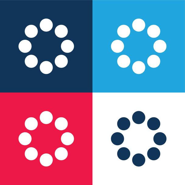 Gyöngy kék és piros négy szín minimális ikon készlet - Vektor, kép