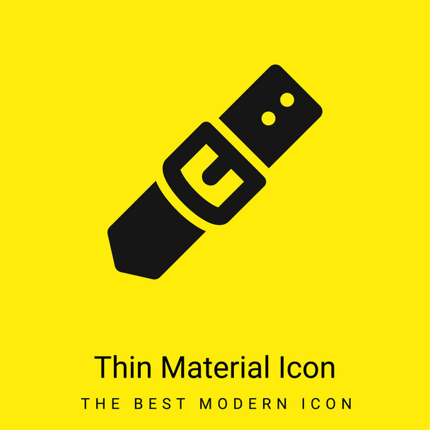 Belt And Buckle minimal bright yellow material icon - Vector, Image