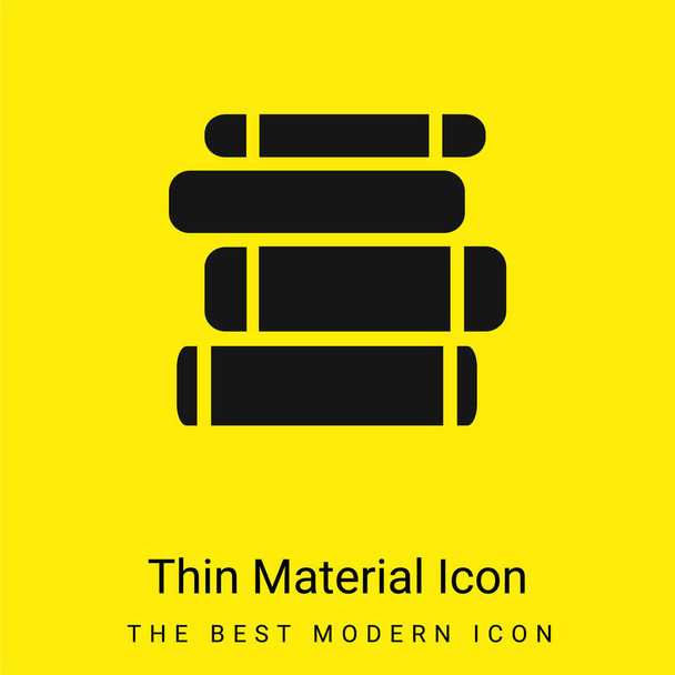 Libro Pila mínimo icono de material amarillo brillante - Vector, Imagen