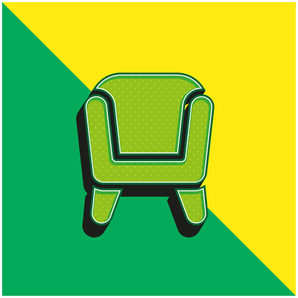 Poltrona verde e amarelo moderno logotipo do ícone do vetor 3d - Vetor, Imagem