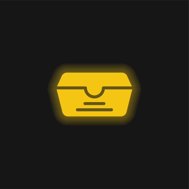 Caja amarilla brillante icono de neón - Vector, Imagen