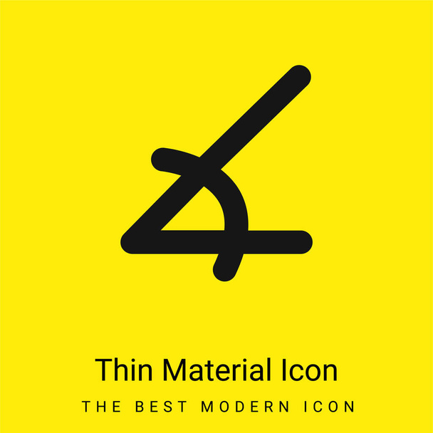 Ângulo da forma aguda ícone material amarelo brilhante mínimo - Vetor, Imagem