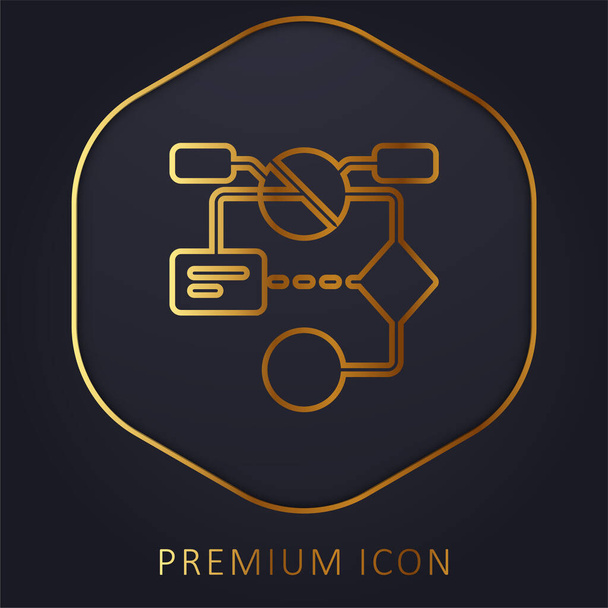 Algoritmo línea dorada logotipo premium o icono - Vector, Imagen