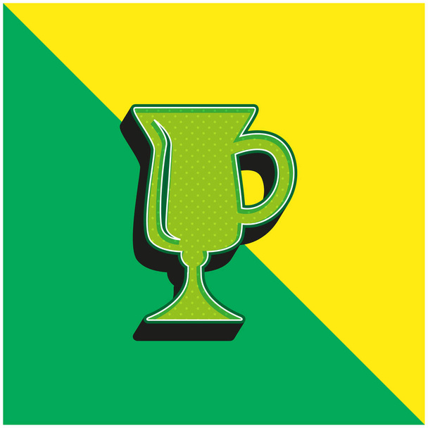 Μαύρο γυαλί για να πιείτε Πράσινο και κίτρινο σύγχρονο 3d διάνυσμα εικονίδιο λογότυπο - Διάνυσμα, εικόνα