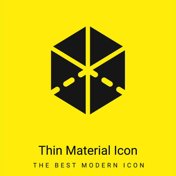 3d mínimo icono de material amarillo brillante - Vector, imagen